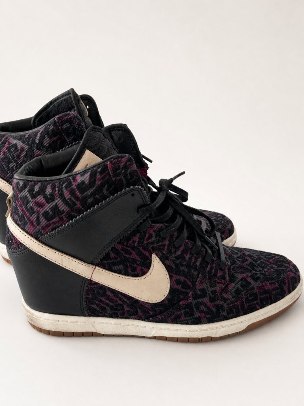 Nike Dunk Sky Hi Premium Purple Geometric Wedge Sneakers 10